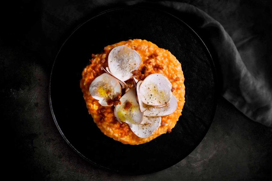 Risotto Zucca e Guanciale Croccante