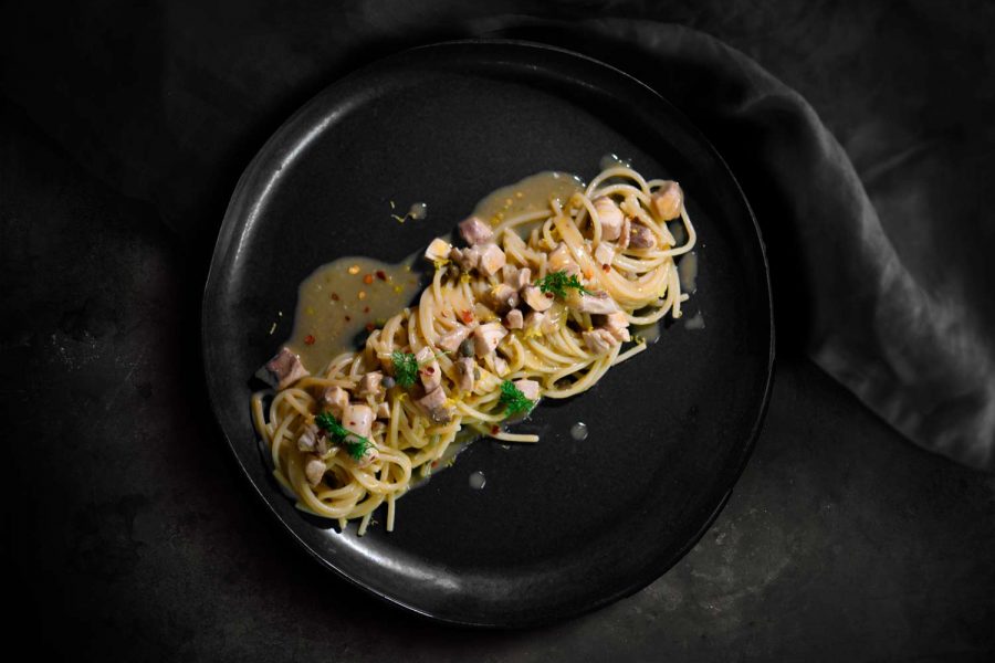 Spaghetti con Ricciola e Limone