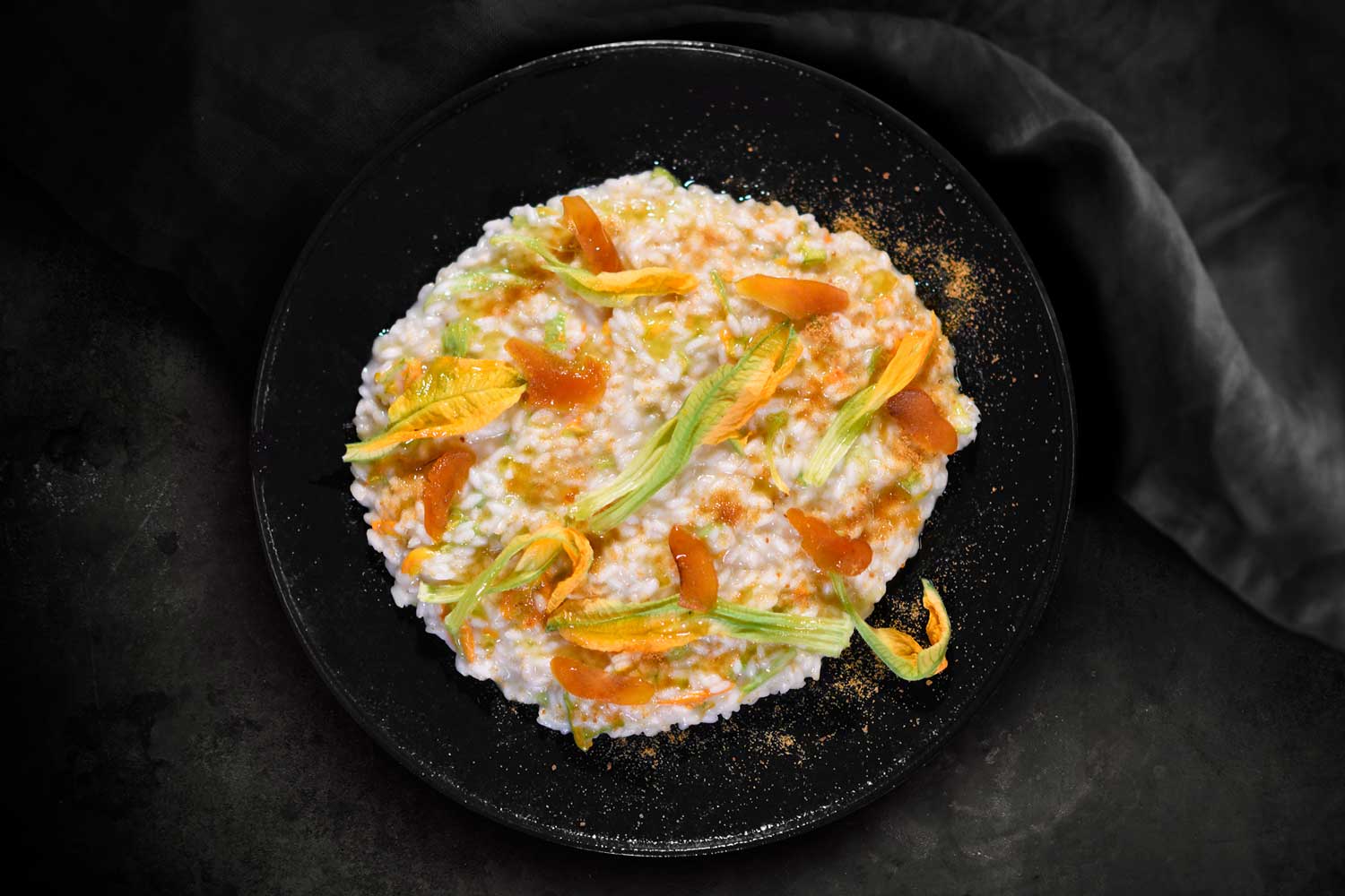 Risotto “Intrepido” Fiori di Zucca e Bottarga