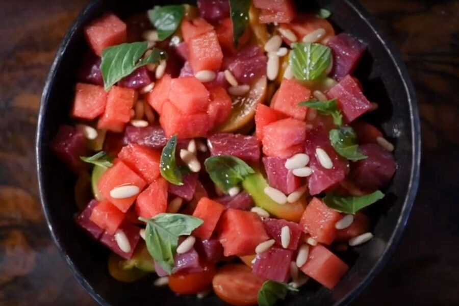 Insalata di Pomodori diversi, Tonno e Anguria