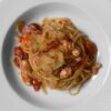 Spaghettoni con Gamberi, Pomodori Datterino e Bottarga